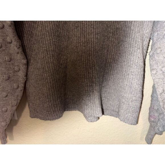 Cece Womens Gray Textured Long Sleeve Round Neck Sweater - Picture 14 of 14